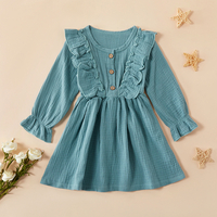 Baby / Toddler Casual Solid Ruffled Dresses