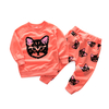 Baby / Toddler Cat Print Sweatshirt and Cropped Pants Sets
