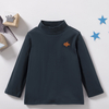 Baby / Toddler Causal Embroidered Solid Hight Neck Long-sleeve Tee