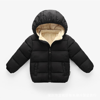 Baby / Toddler Causal Fluff Solid Long-sleeve Hooded Cotton Coat