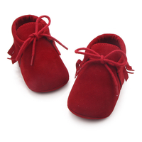 Baby / Toddler Fashionable Solid Lace-up Fringed Prewalker Leather Shoes