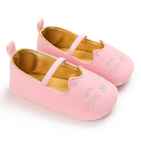 Baby / Toddler Solid Adorable Cat Embroidered First Walkers