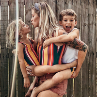 Colorful Striped Family Swimsuits