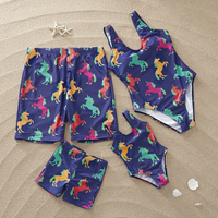 Colorful Unicorn Printed Family Matching Swimsuit