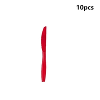 Combo Red Cartoon Santa Claus Themed Holiday Party Decoration Set: Paper Plates,  Cups,  Tablecloth,  Cutlery,  and Balloons