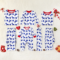 Comfy Deer and Stars Patterned Christmas Family Matching Pajamas Set