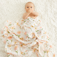 Comfy Floral Print Cotton Swaddle Blanket