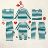 Comfy Green Stripe Family Matching Pajamas Set