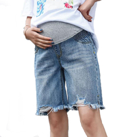 Comfy Ripped Maternity Denim Shorts