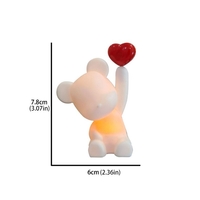 Confession Balloon Bear with Lights - Romantic Cake Decoration for Valentine