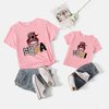 Cool Girl and Letter Print Short-sleeve T-shirt for Mom and Me
