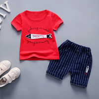 Letter Print Short-sleeve Tee and Pants Set