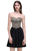 CAITLIN A-line Short Chiffon Black Homecoming Dresses with Appliques