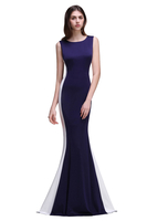 CAMILA Mermaid Long Dark Navy Simple Prom Gowns