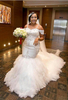 Cap-Sleeve Gorgeous Appliques Plus Size Mermaid Lace Wedding Dresses Online