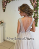 Cap-Sleeve Modern Sweep-Train Tulle A-line Flowers Beads Evening Dress