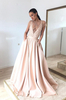 Cap-Sleeve Prom Dress Beads Long Evening Gowns