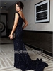 Cap-Sleeve Sequined Sweep-Train Mermaid Gorgeous Bow Prom Dress