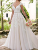 Cap Sleeves Aline Wedding Dresses with Belt Garden Bridal Dress