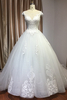 Cap Sleeves V-neck Tulle Lace Appliques Wedding Dress Aline