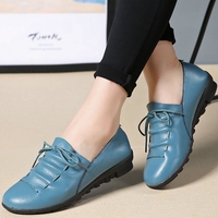 Casual Round Toe Lace-up Flat Heel Loafers