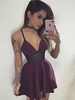 Classic V-Neck Homecoming Dresses Spaghetti Straps Short Cocktail Dress