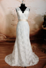 Close-fitting Lace Wedding Dresses Sleeveless Simple Bridal Gowns with Sash