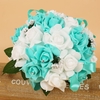 Colorful Silk Rose Wedding Bouquet with Ribbons