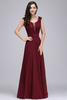 CORINNE A-line Floor-length Lace Burgundy Elegant Prom Dress