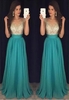 Crystal Long Chiffon Floor-Length Elegant Scoop Prom Dress