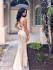 Crystals V-neck Floor-length Front-Split Gorgeous Sleeveless Prom Dress