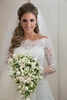 Custom Made Wedding Dress Long Sleeve Sweep Train New Arrival Back Elegant Lace Appliques Wedding Dress