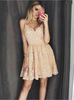 Cute Lace Spaghetti Strap A-line Homecoming Dress Short Party Gown