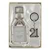 21st Birthday Champagne Bottle Frame & Keyring