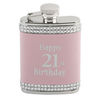 21st Birthday Pink Diamonte Hip Flask