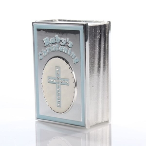 Babys Christening Trinket Box - Blue Design