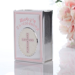 Babys Christening Trinket Box - Pink Design