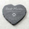 Best Mum Personalised Heart Shaped Slate Coaster