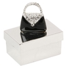 Engraved Black and Diamante Bag Trinket Box