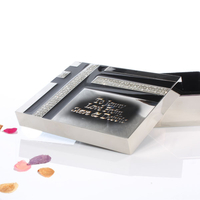 Engraved Ebony & Crystal Trinket Box