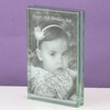 Engraved Heavy Glass Double Photo Frame