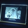 Etched Glass Frame with Light Stand