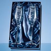 Pair of Personalised Swirl and Swarovski Crystal Champagne Flutes