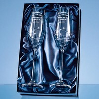 Pair of Personalised Swirl and Swarovski Crystal Champagne Flutes