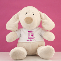 Personalised 1st Birthday Puppy Soft Toy - Girl