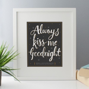 Personalised Always Kiss Me Goodnight Framed Print