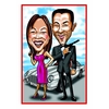 Personalised Anniversary Caricature - Bond Couple