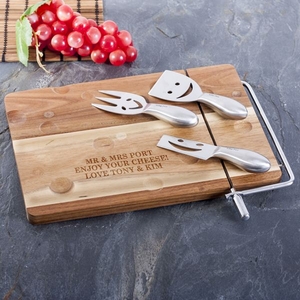 Personalised Cheese Board With 3 Cheese Knives