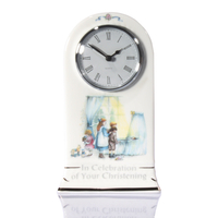 Personalised Christening Bone China Mantel Clock