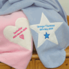 Personalised Embroidered Baby Blankets Pale Pink With Heart